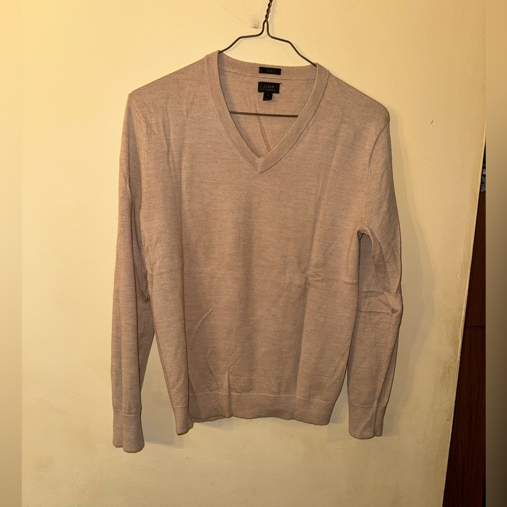 J Crew Men’s Merino Wool V-Neck Sweater, Slim Small